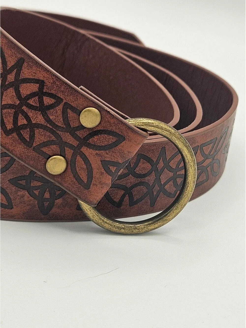 Medieval O-Ring Cosplay Belt Costume Embossed Faux Leather